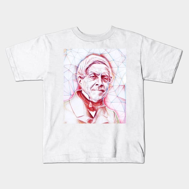 Jules Michelet Portrait | Jules Michelet Artwork | Line Art Kids T-Shirt by JustLit